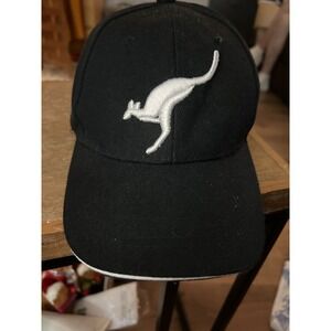 Kangaroo Cap Black With White Logo Adjustable‎ Strap By Joey Roo